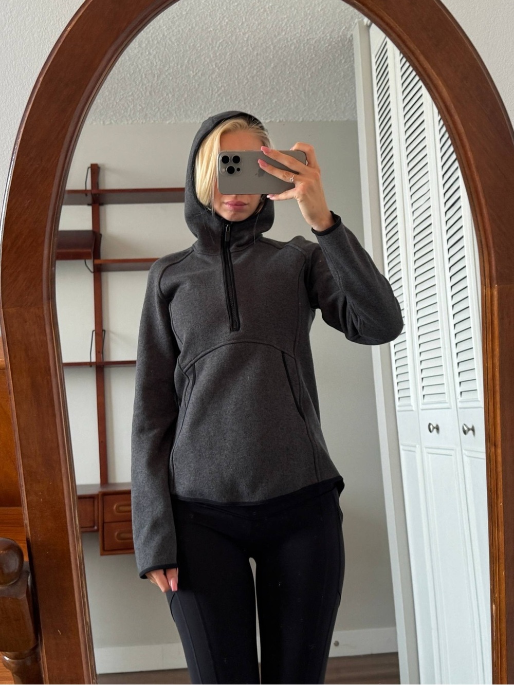 lululemon athletica Dark Charcoal Half-Zip Hooded Pullover